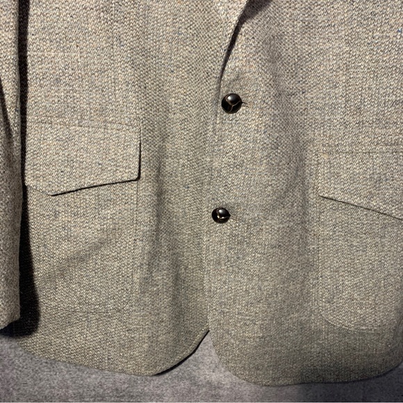VTG Pendleton Brown Tweed Men's Sport Coat Blazer Wool Suede Patches Size 46 L - Picture 3 of 12